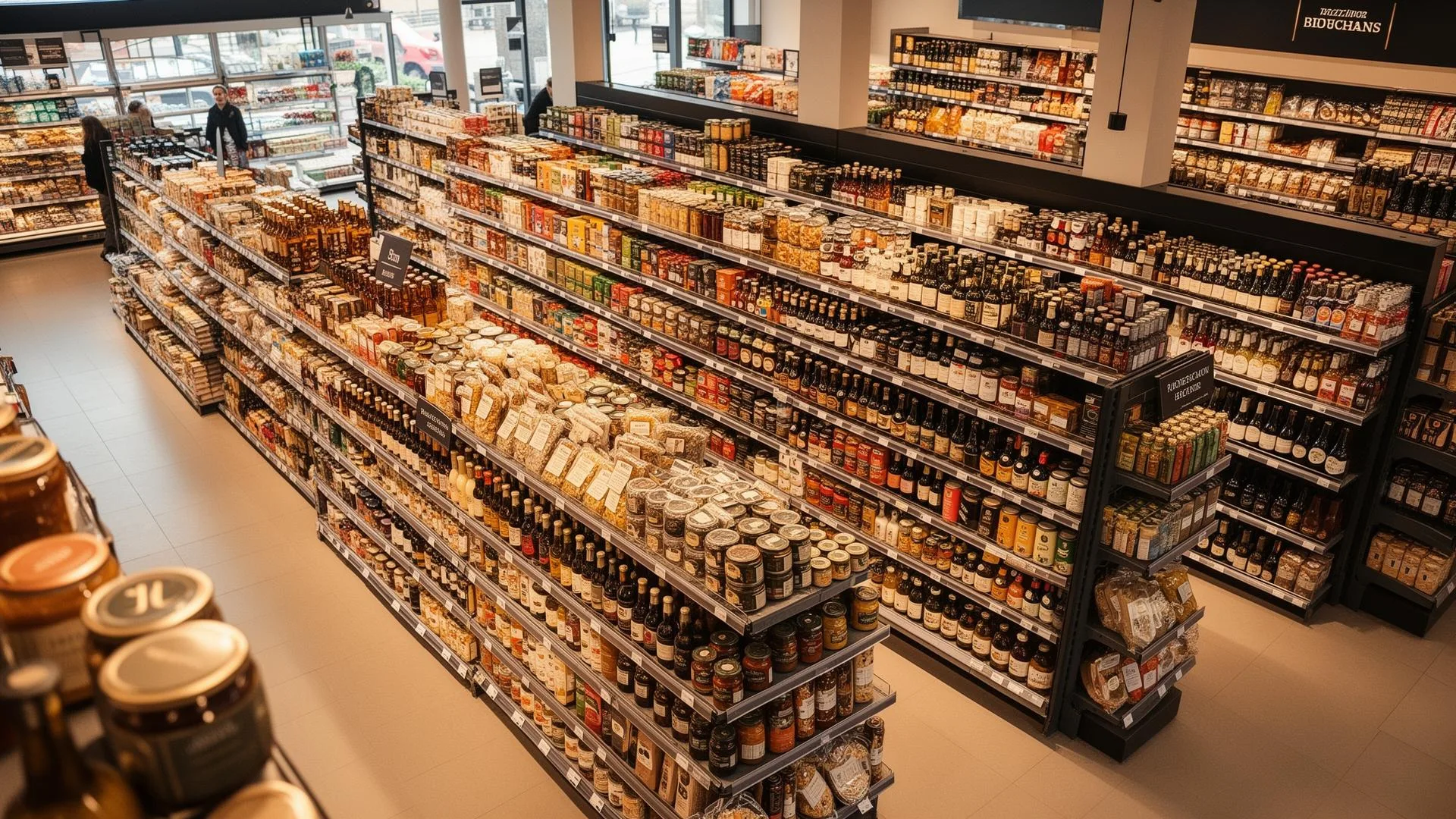 Consumer brand products lined up on a UK supermarket shelf